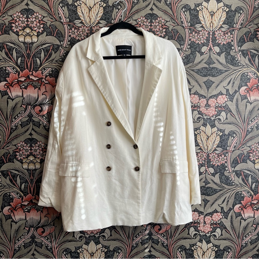 Target Plus Size Cream Linen Blazer
